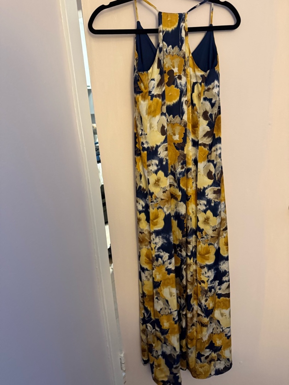 Floral Slip Maxi Dress in Yellow and Navy - Picture 3 of 3
